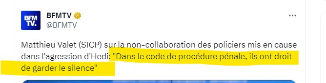 Grand moment d'émotion, c'est la première fois de l'histoire, à ma connaissance, qu'un syndicat de la PN reconnait et affirme l'existence de ce droit de garder le silence.
