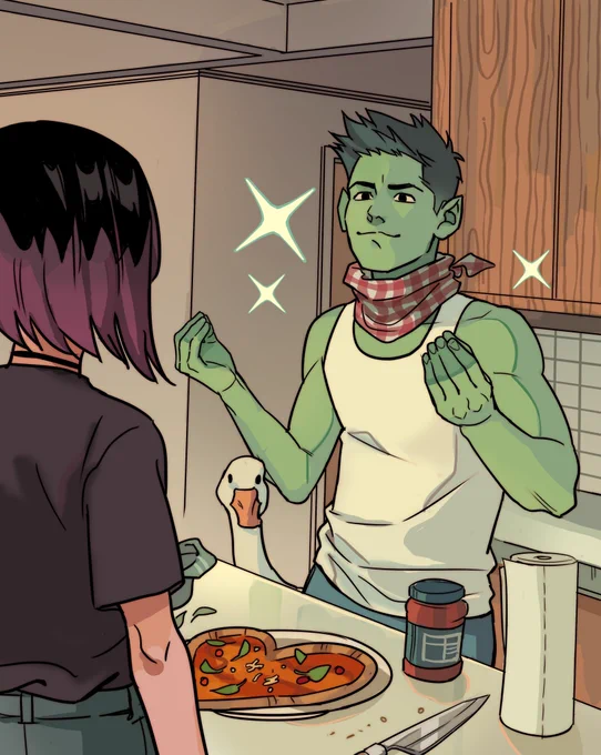 he's learning how to cook 