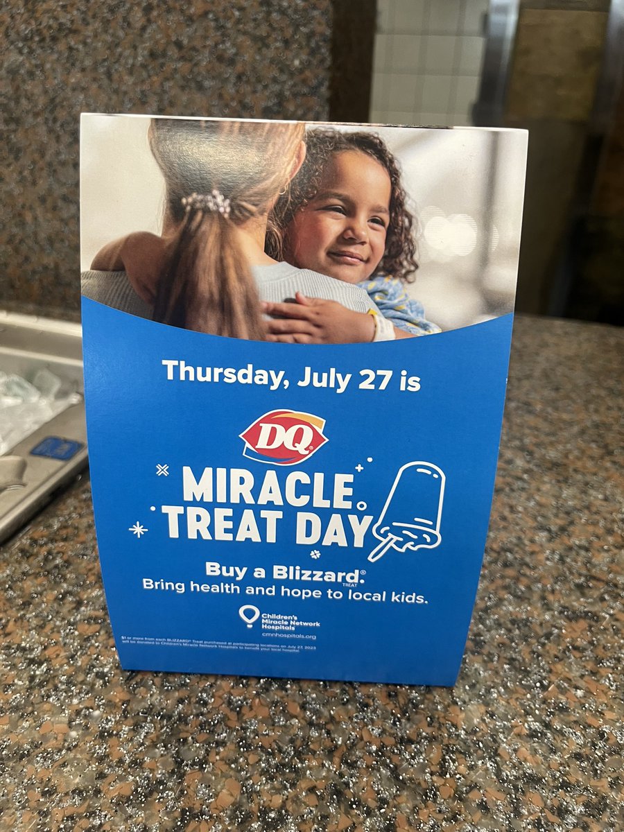 Of course I’m at <a href="/DairyQueen/">Dairy Queen</a> for Miracle Treat Day eating Blizzards for <a href="/SWFLChildrens/">Golisano Children’s Hospital of Southwest Florida</a>. Thanks <a href="/CMNHospitals/">Children's Miracle Network Hospitals</a> for helping children!