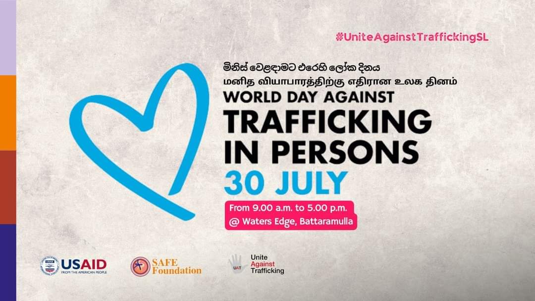 SAFEFoundation1's tweet photo. #HumanTrafficking violates human rights and it's a criminal offense. Join to #EndHumanTrafficking while we #uniteagainstraffickingSL on 30th July at Waters Edge @ #Colombo #SriLanka. https://t.co/gyzUBoerRG