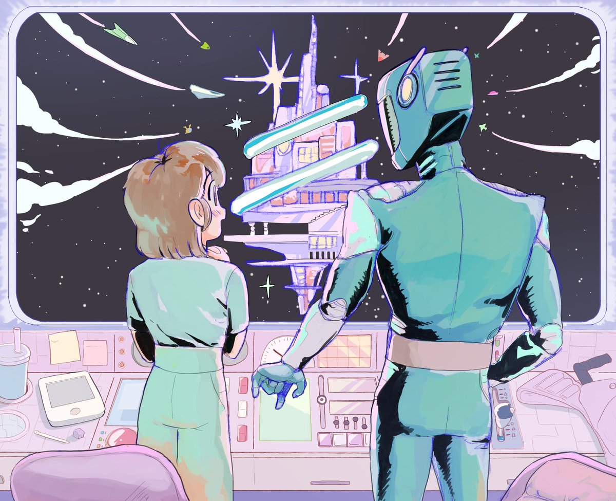 hung1017187's tweet photo. #oc #characterdesign #scifiart 
The concept art for the story I’ve been working on, the story is about a starship library that captures people to turn them into living encyclopedias for a great purpose…(it’s kinda ludicrous…) https://t.co/H0Y12YAXb6