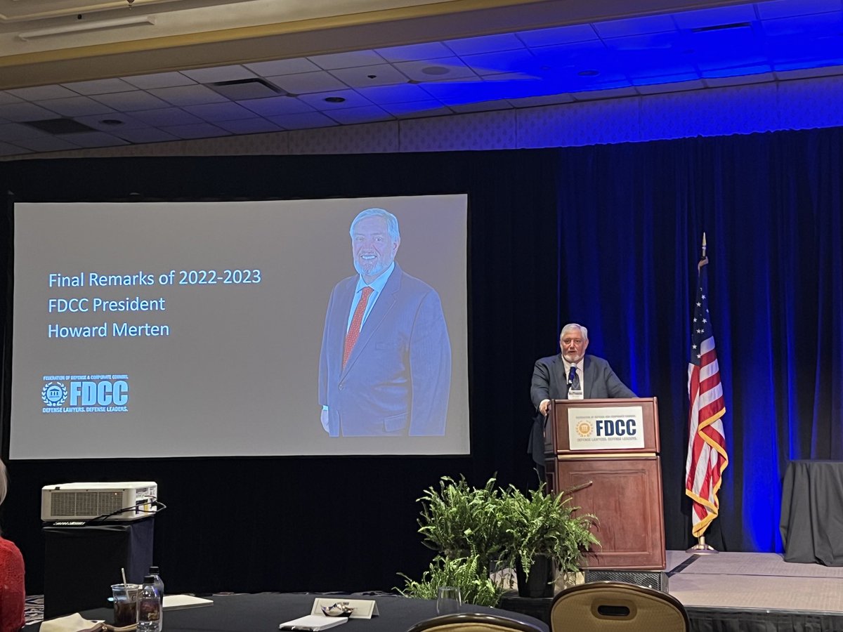 We say farewell to Howard Merten - a remarkable leader of the ⁦<a href="/fdcclaw/">FDCCLaw</a>⁩ and thank you for your leadership!