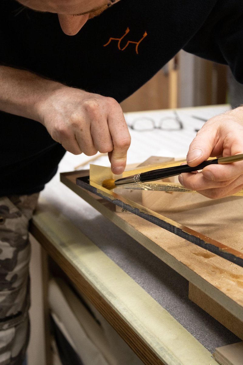 Kaizen_London's tweet photo. Gilding in the workshop to create the desired finish and effect for our client's project. More to come!
#kaizenfurniture #furnituredesign #gilding #bespokefurniture #joinery #joinerydesign #bespokefurniture #bespokefinishes #luxuryinteriors #luxuryresidential #intheworkshop https://t.co/WuJM4VaPqc