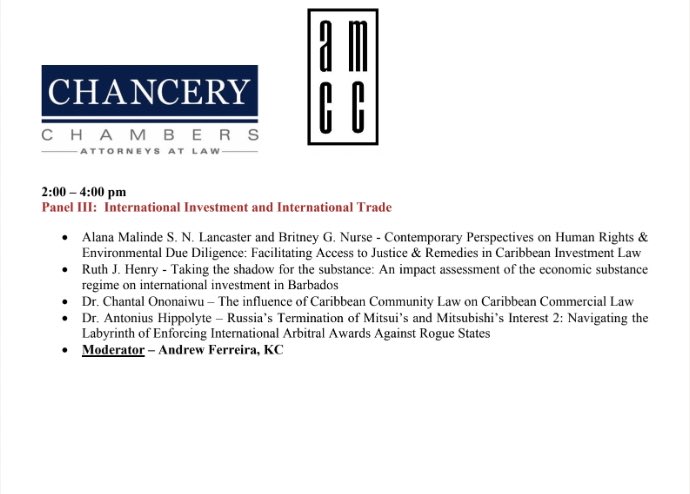 BritneyGNurse's tweet photo. Facilitating Access to Justice &amp; Remedies in Caribbean Invetsment Law. This paper is co-authored with my mentor &amp; Lecturer at the University, Ms Alana Lancaster @alyietweets who encouraged my passion and work for international environmental law. https://t.co/IhskO0ckpn