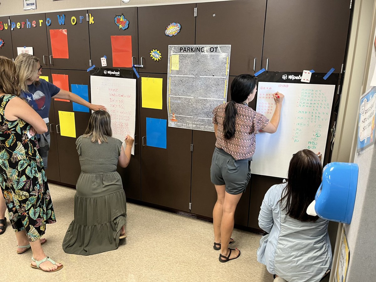 MLLongMath12's tweet photo. Day 2 at @PBVUSD ELS Summer Session. Wonderful discussions around the Thinking Classroom in mathematics with the amazing Kinder and 1st grade teams. @doctor2pi @apickett2 https://t.co/PZIWPJW7dW