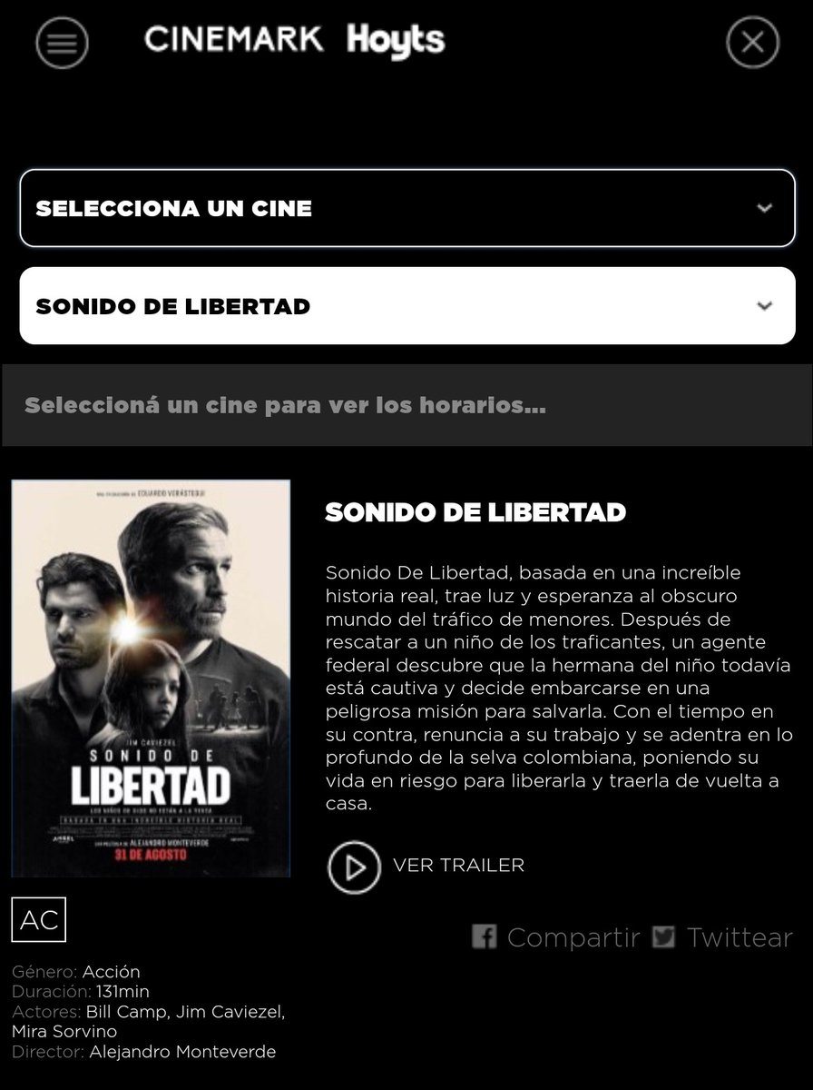 segun_carafi's tweet photo. Jueves 31/08 @CinemarkHoyts estrena Sound of Freedom en Argentina, en todos sus cines. Ya se pueden sacar entradas. Para que la película dure en cartel es importante llenar todas las salas la primer semana. A difundir! @EVerastegui
@AgustinLaje @PMunozIturrieta @PJavierOR https://t.co/3FjRzvSmGm