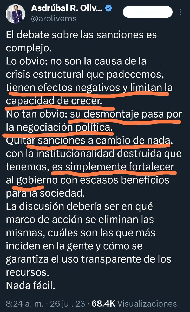 planwac's tweet photo. Asdrúbal Oliveros, venezolano, economista opositor, Promotor de sanciones... años después, desarrolla su muy humanitaria "Estrategia Cínica para Desmontar las Sanciones"
 #Conocelos #Venezuela https://t.co/MZKPK8YKmC
