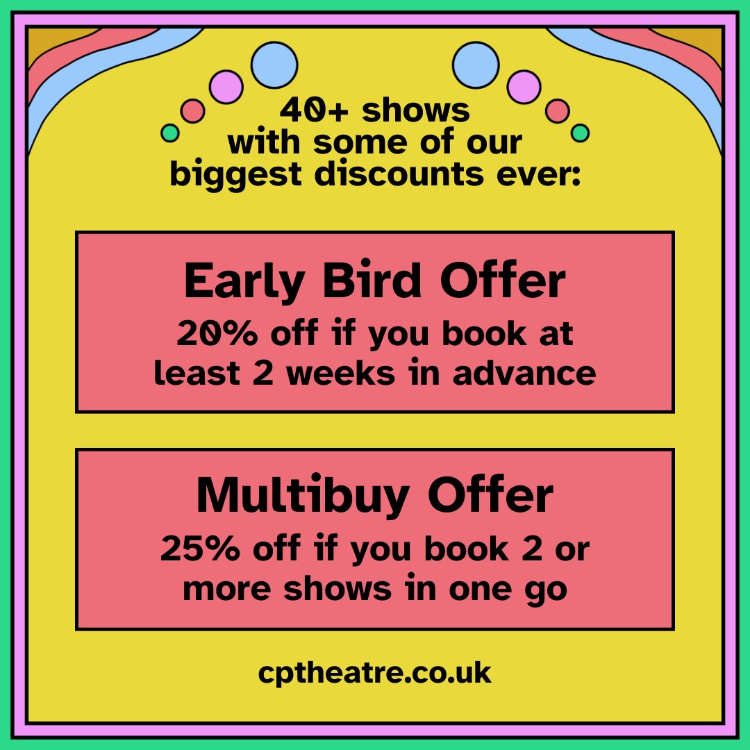 Camden People's Theatre (@camdenpt) on Twitter photo Plus, this is probably our cheapest season yet!
See ★★★★★ shows from as little as £6 when you make the most of our offers. Hot damn. (We're nearly 30 and we'll say "hot damn" if we want to, okay?)
Season artwork by <a href="/GPVIII/">Galih Putra</a> 🩷 Plus, this is probably our cheapest season yet!
See ★★★★★ shows from as little as £6 when you make the most of our offers. Hot damn. (We're nearly 30 and we'll say "hot damn" if we want to, okay?)
Season artwork by <a href="/GPVIII/">Galih Putra</a> 🩷