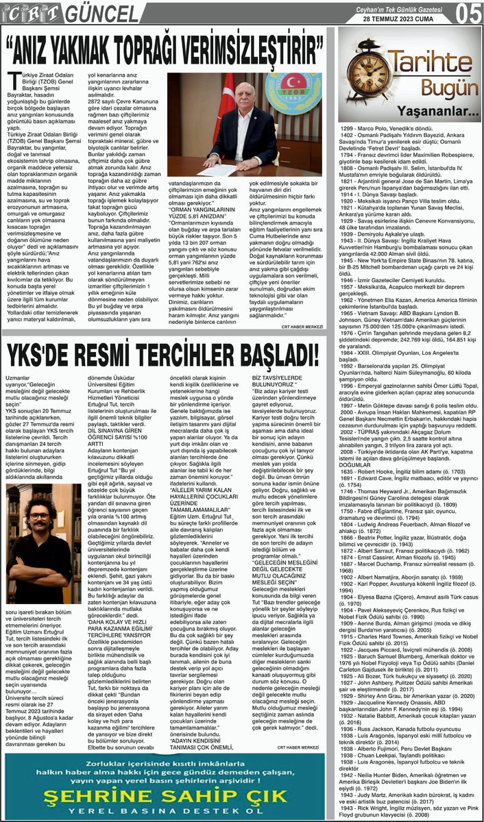CRTNEWS's tweet photo. 28 TEMMUZ 2023 CUMA
CRT HABER GAZETESİ https://t.co/Ink8BUrQmU