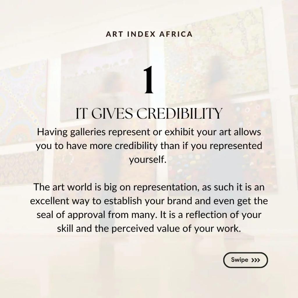 ArtIndexAfrica's tweet photo. Welcome to the Hottest African Art Digest🌍🥂 

Today's Discourse: The Importance of Gallery Representation. 

Gallery representation plays a crucial role in the art world for both artists and collectors.  

#galleries #galleryrepresentation #arttwitter #thursdayvibes #Thursday https://t.co/MvYHBAbwmH