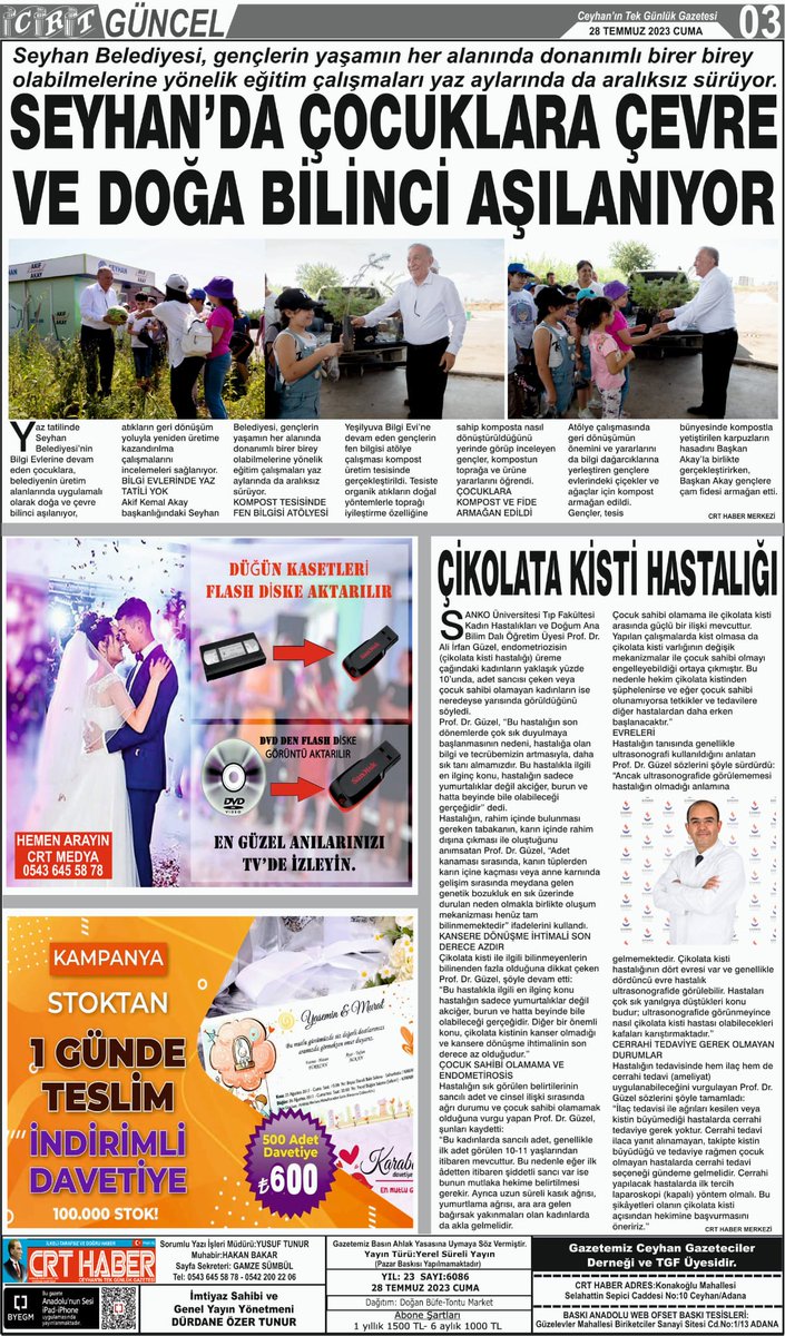 CRTNEWS's tweet photo. 28 TEMMUZ 2023 CUMA
CRT HABER GAZETESİ 1-2-3.Sayfa https://t.co/4paGGmERCA