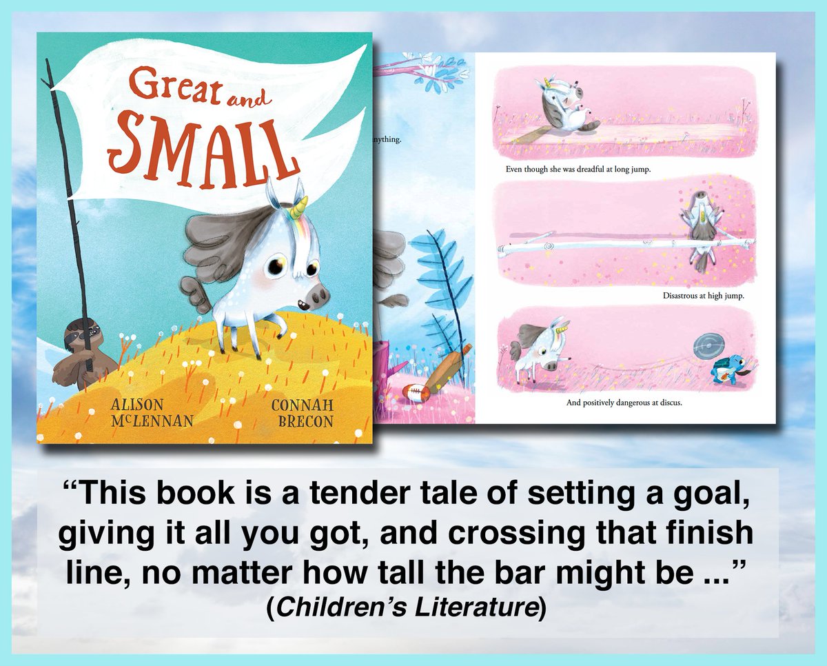 'This thoughtful book offers the audience story themes about diversity and inclusion, dreaming big, and turning your weakness into your strength.' -- @CLreviews, on GREAT AND SMALL (Alison McLennan, @ConnahBrecon) bit.ly/KMGreatSmall #kidlit