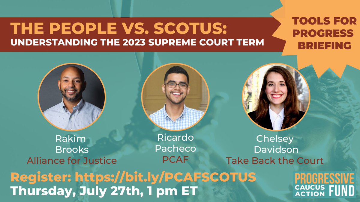 After another year of devastating rulings and billionaire-funded influence scandals, Americans agree: the Supreme Court is in a legitimacy crisis. So what do we do now? Join us now for The People vs. SCOTUS: Understanding the 2023 Supreme Court Term. bit.ly/PCAFSCOTUS