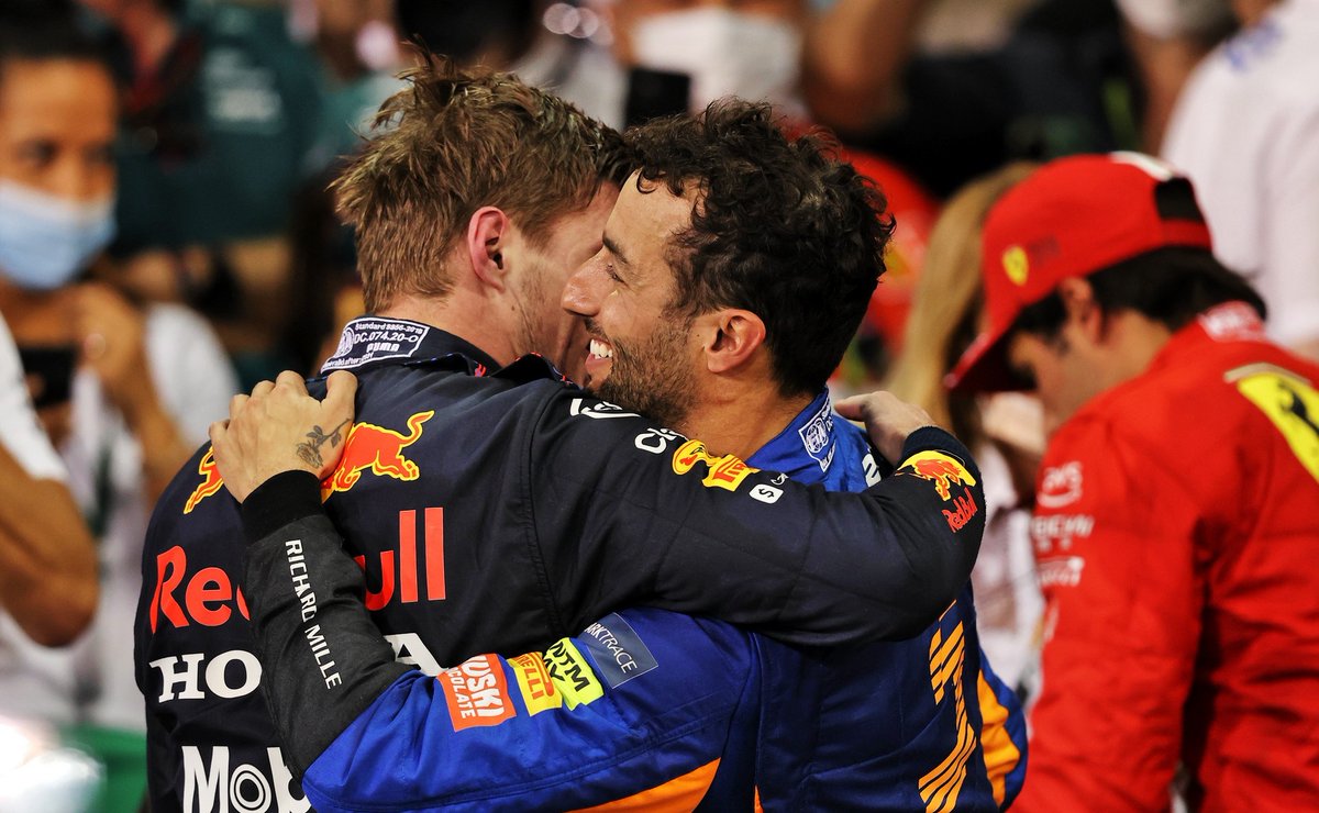 Max is happy to see Daniel back in F1:

"Honestly, I'm glad he's back in the car. I would always prefer him to be in the car rather than being our reserve, he deserves to be in the car. I am happy to deal with that loss — as long as he is in the car." [GP Blog]

❤️
