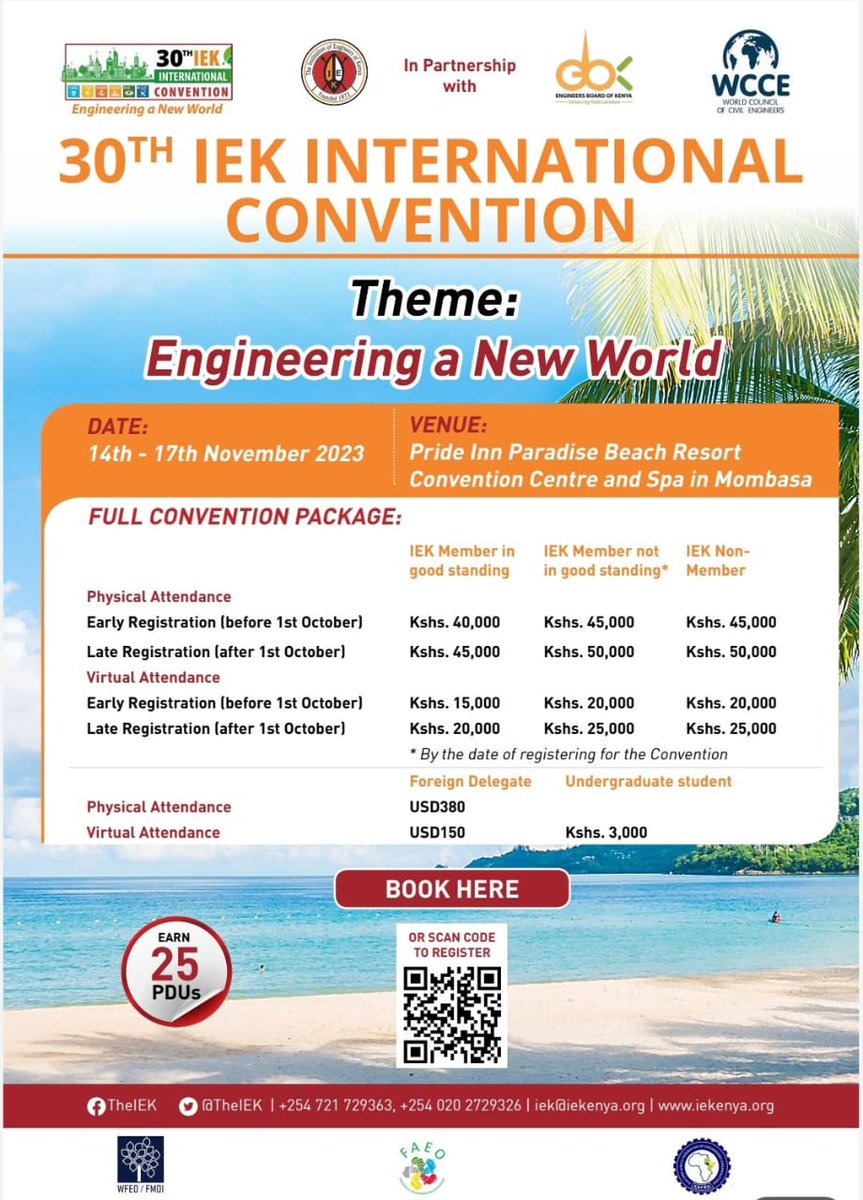 The #30thIEKConvention is a prestigious event that brings together #engineers, #academicians, #researchers, and #industrial participants from across the country and continent. Don't be left behind as the great minds network and collaborate to generate solutions to global issues.