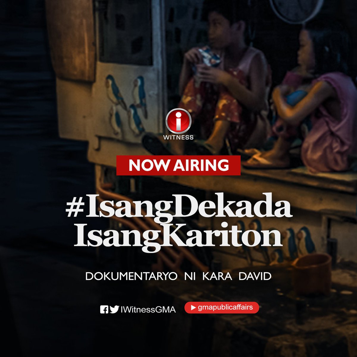 IWitnessGMA's tweet photo. Mapapanood na ang #IsangDekadaIsangKariton, dokumentaryo ni Kara David, sa #IWitness sa GMA Network!

Mapapanood rin ito via livestream sa GMA Public Affairs Facebook at YouTube channel at dito sa I-Witness Facebook page. https://t.co/w33nqsDRKN