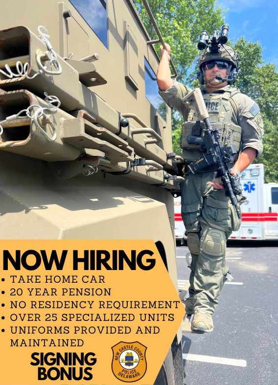 Take the challenge, find your path, and apply today. Apply online at JOINNCCPD.COM - Signing bonus - No residency requirement - Take home vehicles! - Over 25 specialized units - 20-year pension - Uniforms provided and maintained #policejobs #nccpd #nccde #Delaware