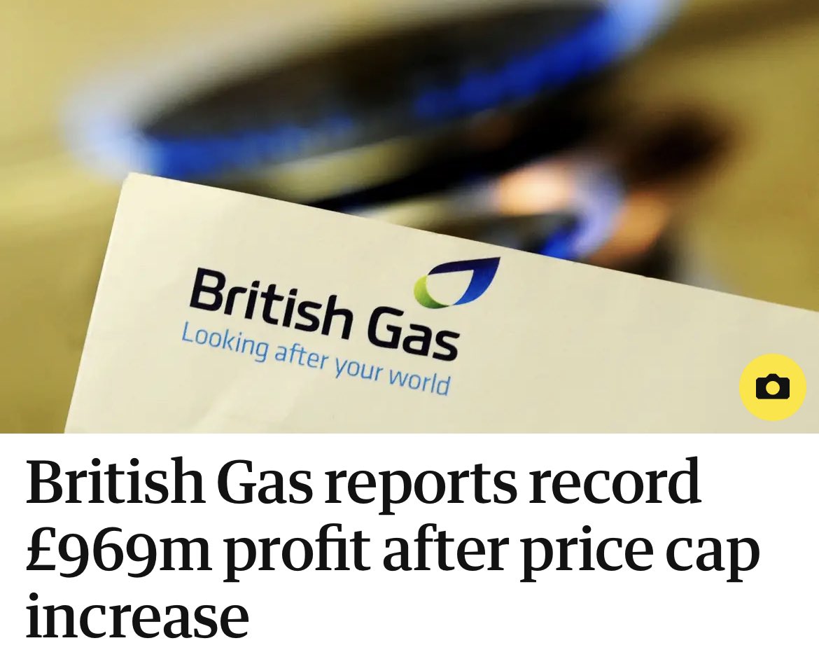 British Gas profits up 889% 2022-2023, due to war, breaking many British families &amp; bankrupting thousands of businesses, but that’s fine. On the other hand a bank upsetting one xenophobic grifter maddens the government &amp; causes instant resignations. What the fuck is going on?  🤯