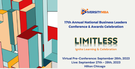DiversityMBAMag's tweet photo. Join us September 26-28 as we explore #Diversity, #Equity &amp; #Inclusion from multiple angles with perspectives from expert researchers, exceptional leaders, and accomplished managers: https://t.co/K804LXtp0z

#Limitless2023 #NationalConference https://t.co/WhXqELFnpZ
