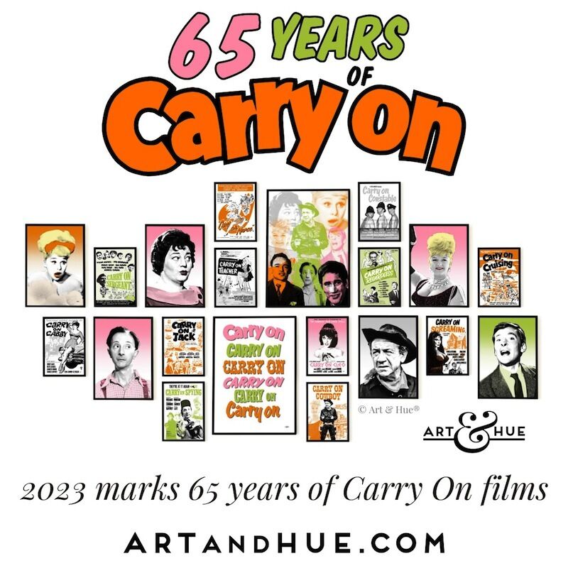 ARTandHUE's tweet photo. 2023 marks 65 Years of Carry On! 
This year is a special anniversary for fans of classic film &amp; British comedy as it's 65 years since the first Carry On "Carry On Sergeant" was released in 1958.
https://t.co/polR1dC3OY 

#CarryOnFilms #CarryOn65 #65yearsOfCarryOn https://t.co/VIlwiGPbct