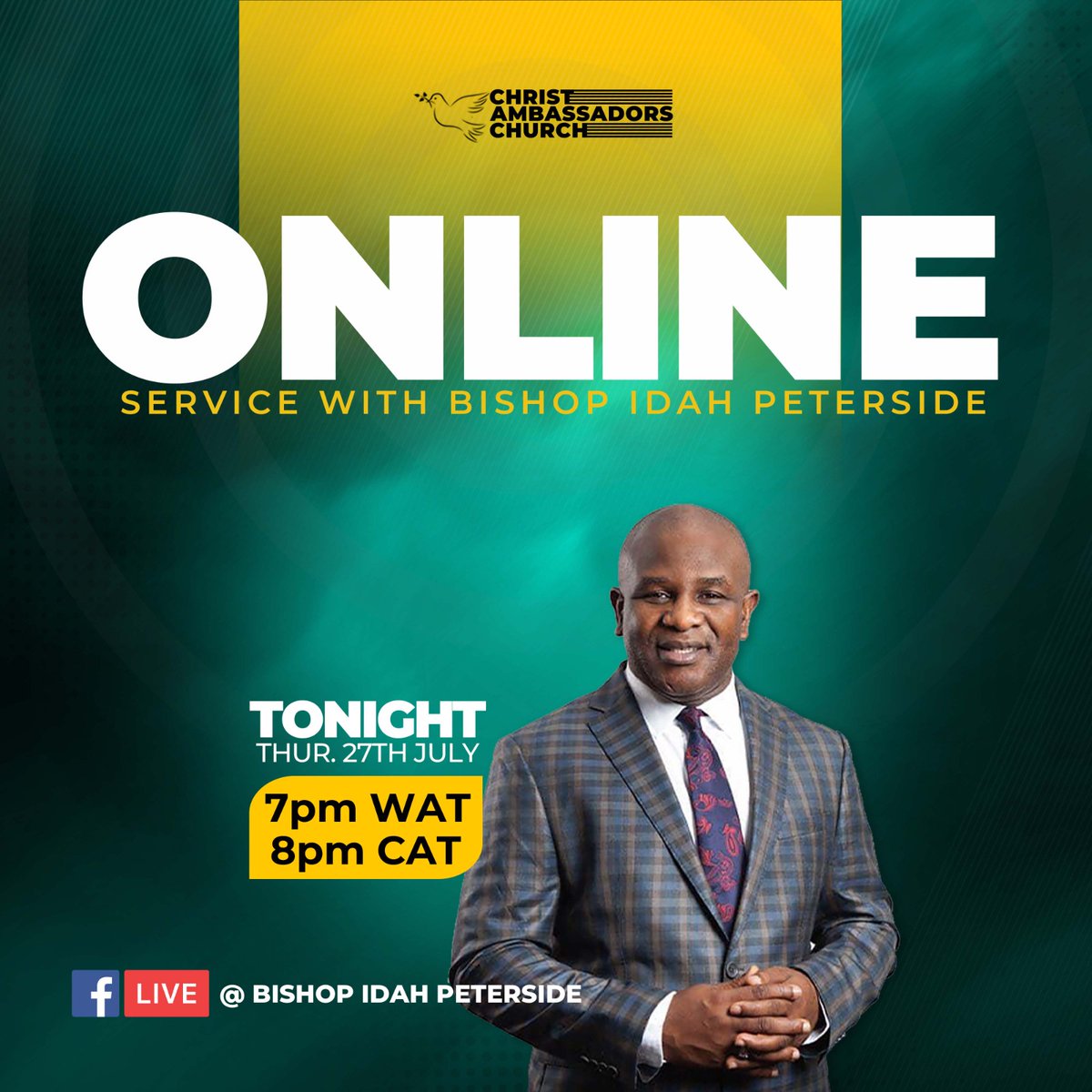 CacMiracleC's tweet photo. Join Bishop @IdahPeterside tonight for encouraging Word and Bible Teachings...  

(Check your time zone listings)... 

#monthofsunrise
#myyearofblessings 
#Connect2Collect https://t.co/b4eDoDLrQy