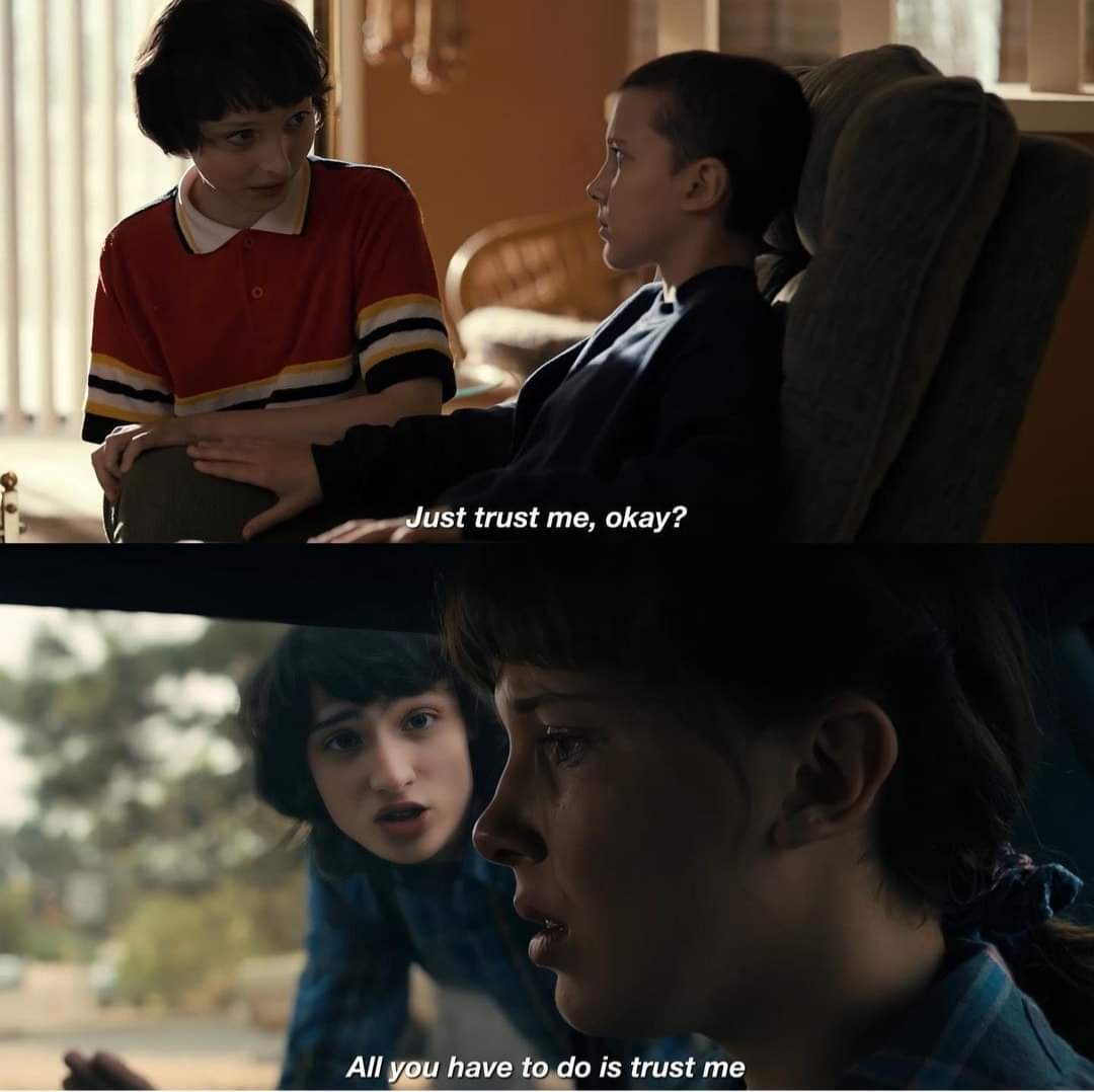 gyofard_purple's tweet photo. Underrated season 1 and season 4 Mileven parallels... Which other couple has these? https://t.co/TQIRkc8cQ5