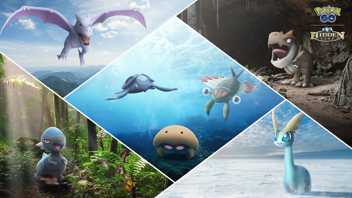 PokemonGoApp's tweet photo. Rock-type and Fossil Pokémon everywhere the eye can see—Adventure Week has begun!

https://t.co/rvWqpSXzcd https://t.co/dv8aF4yKH8
