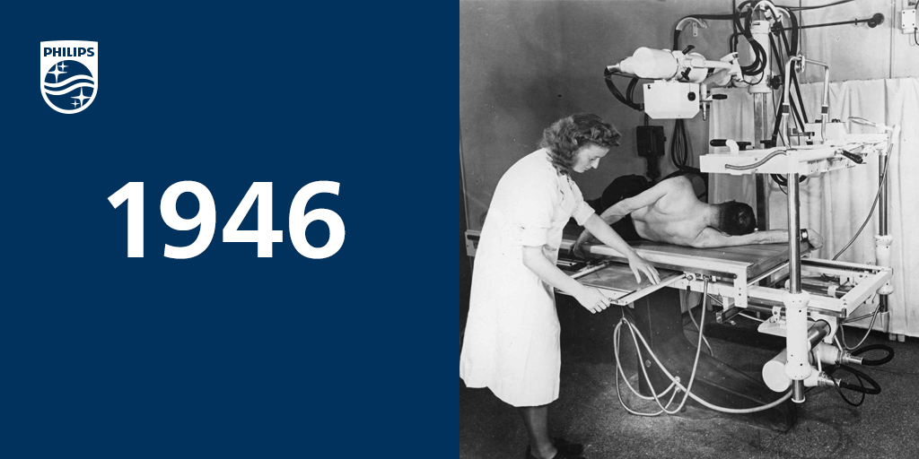 PhilipsHealth's tweet photo. We’ve come a long way in X-ray since 1917 when Dutch physicians asked Philips to repair X-ray tubes during WWI. From a glass tube or fluorescent screen, X-ray has evolved to use digital technology with reading supported by computer-aided detection. #TBT https://t.co/mjhJDVTC7h
