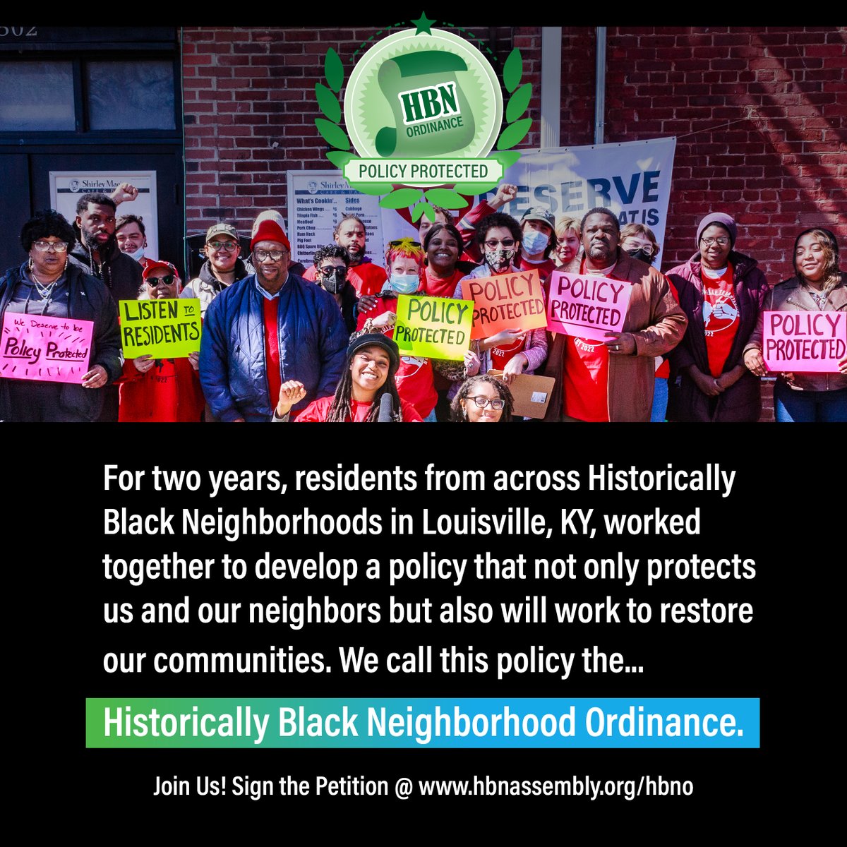 HBNAssembly's tweet image. 1000+ supporters across all 26 voting districts of Jefferson Co say: We’re Tired of Waiting! 

Let’s Pass the #HBNO! Join us by signing the petition at tinyurl.com/27urf3va

#PolicyProtected #RestoreHBNs #EndCorporateWelfare #Louisville @LouDemCaucus @LMCRep  @LouisvilleMayor