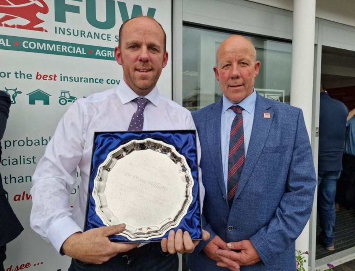 So proud of Dr Prysor Williams who has been awarded for his services to agriculture by @FUWpress at the #RoyalWelshShow. Prysor not only teaches & conducts research here @BangorUni but also runs a farm. We have no idea how he manages it all. A true gent too! Llongyfarchiadau!