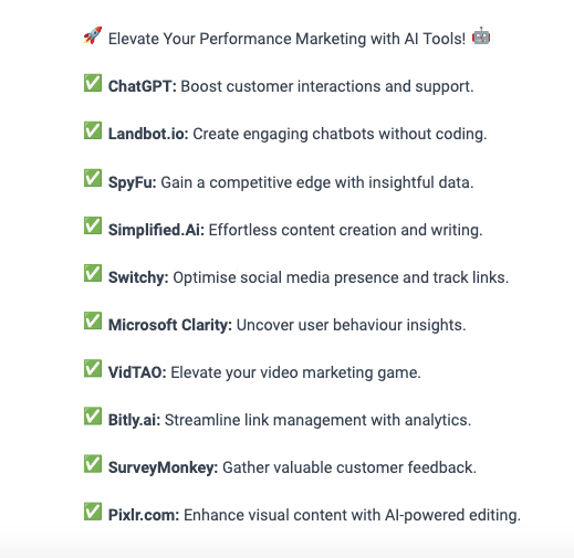 ClavisWorld's tweet photo. Embrace AI and conquer the digital landscape!  #AIinMarketing #PerformanceMarketing #DigitalTransformation https://t.co/XOd7X4RcUw