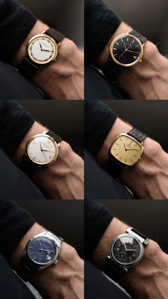 Goldammer_me's tweet photo. #VintageLovers are you ready?
Todays drop in a nutshell:
1. #AudemarsPiguet Ultra Thin Roman 1980s
2. #UniversalGeneve #Polerouter Black 1960s
3. #Iwc Shark Fin 18k 1965
4. #VacheronConstantin Tank 18k 1970s
5. #Rolex #OysterPerpetual Blue Mosaic 1972
6. #Omega #Scarab Black 1935 https://t.co/cSywfcVVPU
