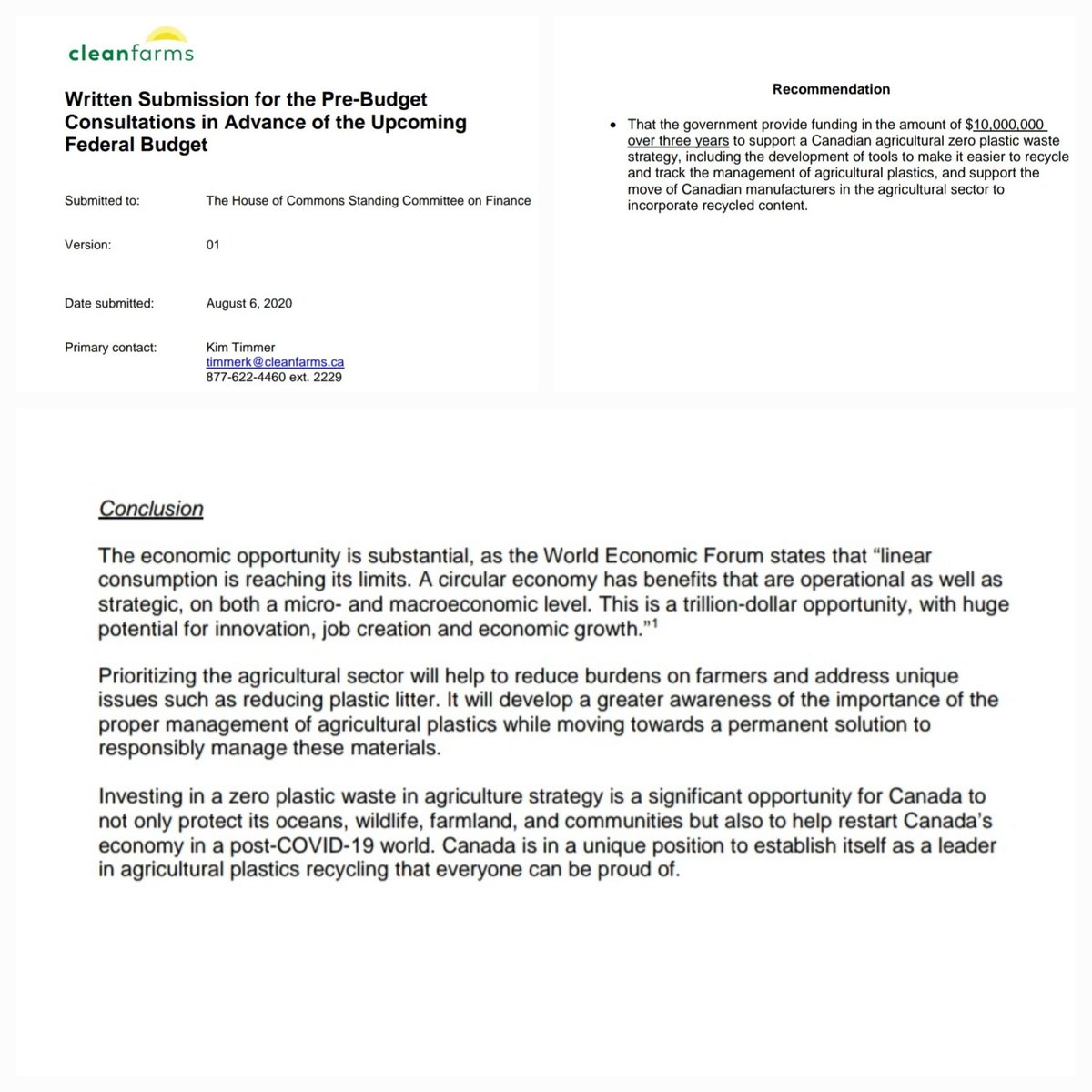On top of millions of dollars <a href="/Cleanfarms/">Cleanfarms Inc.</a> receives from #farmers across Canada with their forced programs, Kim requests an additional 10 Million from the feds in 2020. The Cdn Ag Zero Plastic Waste Strategy is a tool that is used to achieve compliance in #Agenda2030, #Wef, &amp; #UN