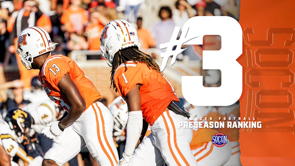 Mercer Football (@mercerfootball) on Twitter photo Coming in at #3 for <a href="/SoConSports/">The Southern Conference</a> Preseason Ranking
🗞️ bit.ly/3Y8jW6D
#RaiseTheBar | #RoarTogether Coming in at #3 for <a href="/SoConSports/">The Southern Conference</a> Preseason Ranking
🗞️ bit.ly/3Y8jW6D
#RaiseTheBar | #RoarTogether