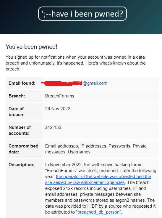 ManuelBot59's tweet photo. 🚨💥 #OSINT. "La importancia de actuar rápido ante una Filtración de Datos".
🔥 Pues @haveibeenpwned notifica si tu email ha sido víctima de #BrechadeDatos, por ende es bueno tomar medidas (cambiar contraseñas), por que lo demás ya queda como registro histórico (IP, username) https://t.co/ojs7luzBAg