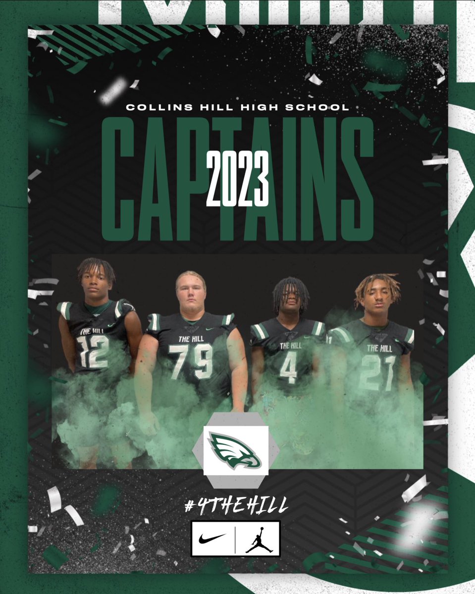 CollinsHillFB's tweet photo. Meet you 2023/2024 Captains. These guys were voted by their peers to be our leaders this season. 
@TjWilcox12  @LoganArnold_ @cnsh23 @courtez_hayes

#4THEHILL

@SwickONE8 @darealcoachcam1 https://t.co/YhKYL6y8IW
