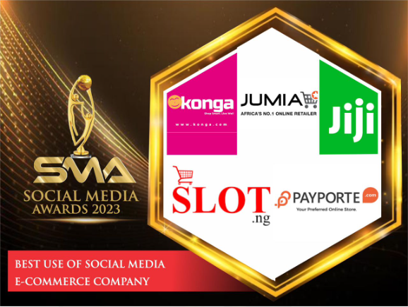Alternative_Ads's tweet photo. We are thrilled to present you, the nominees for the "BEST USE OF SOCIAL MEDIA E-COMMERCE COMPANY" category for the SMA2023.
To vote:https://t.co/QjukCkEzmz

Congratulations to the  nominees:
@slotlimited @JumiaNigeria @PayPorte @jijinigeria   @ShopKonga 

#sma
#SMANIGERIA2023 https://t.co/gNIffhETbZ