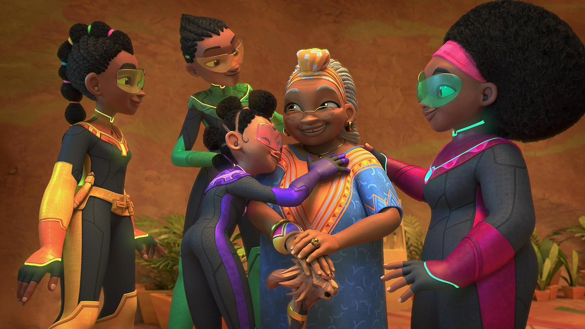 AfricanOtd's tweet photo. Today’s African character of the day is Kumbukani aka Mama K from Supa Team 4. She’s a retired superspy formerly known as Mkango “The Lion”. She recruits Komana, Zee, Monde, and Temwe, to form "Team 4" to protect Lusaka. She’s Zambian 🇿🇲 https://t.co/HSzQTr72Be