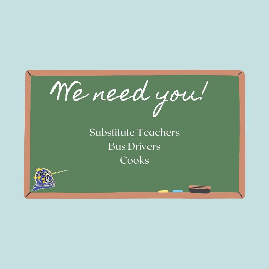We are still in need of Substitute Teachers, Bus Drivers and Cooks! 

Please stop in the District Office or check our website for an application! 

lincolnview.k12.oh.us/Employment