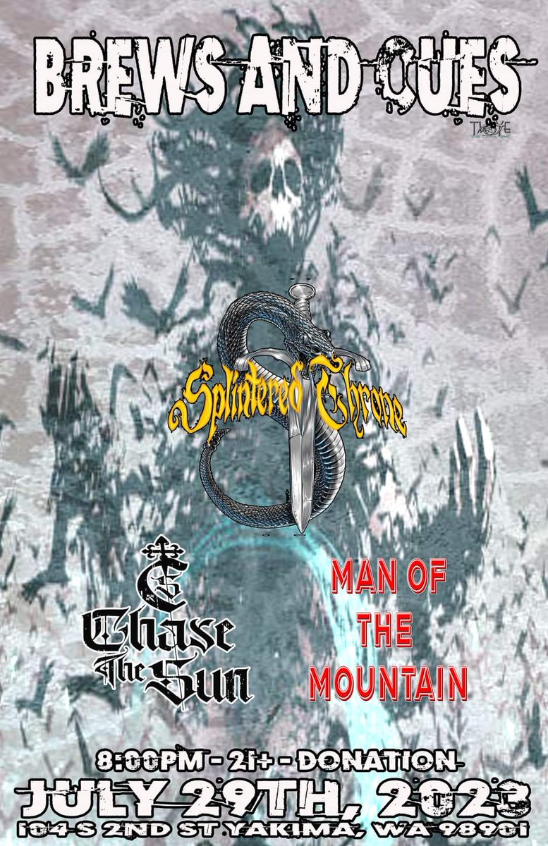SplinterdThrone's tweet photo. Get a dose of US Power Metal with Splintered Throne LIVE this weekend in Washington state:
Fri July 28 at The Charleston in Bremerton WA (all ages!)
Sat July 29 at Brews and Cues in Yakima WA
#CatchTheThrone #heavymetal @TheKitsapScene @yakima_herald https://t.co/q8fdEsPfqn