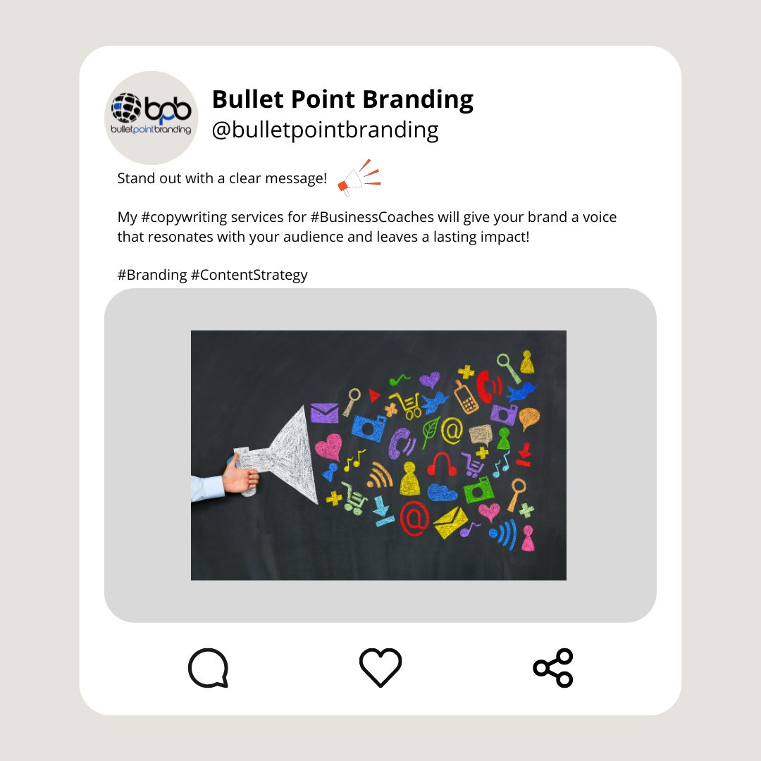 bpbrandingGroup's tweet photo. 📣 Stand out with a clear message! 📣

My #copywriting services for #BusinessCoaches will give your brand a voice that resonates with your audience and leaves a lasting impact!

#Branding #ContentStrategy https://t.co/hDkhvN5Jao