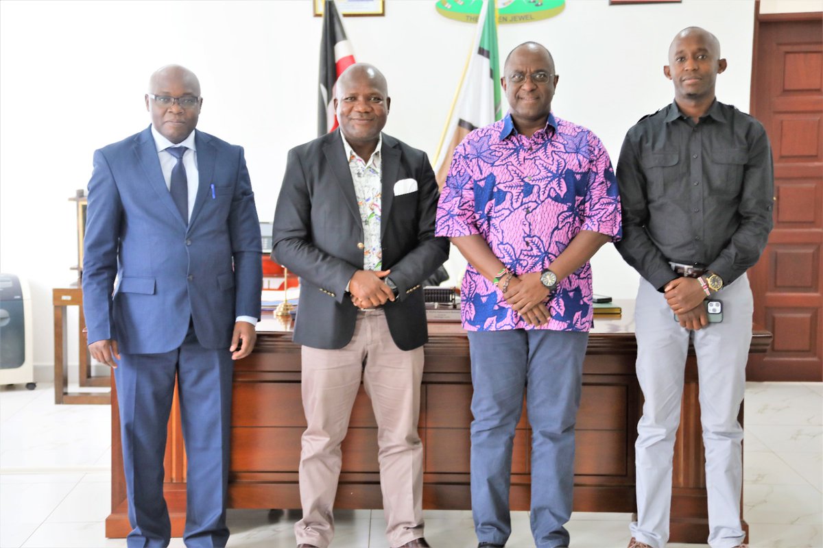 BarasaFernandes's tweet photo. Earlier in the day, I received a courtesy visit from Amb. Dr. Samori Okwiya, the CEO of @NepadAprmKenya secretariat, along with his team. During the meeting, he provided me with an overview of the County Peer Review Mechanism initiative, currently taking place in Kakamega and scheduled to conclude this Friday. I welcome and support this program, which aims to foster a framework based on evidence for robust citizen engagement at the County Level.