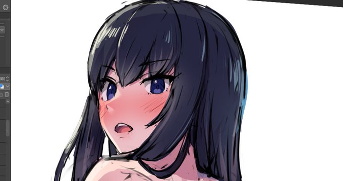 本日公開予定のFANBOX、Fantia限定コンテンツ用カット……カラーラフはほぼ完了。一旦寝かせたあとで手直し調整&線画以降の工程に入る予定です。 