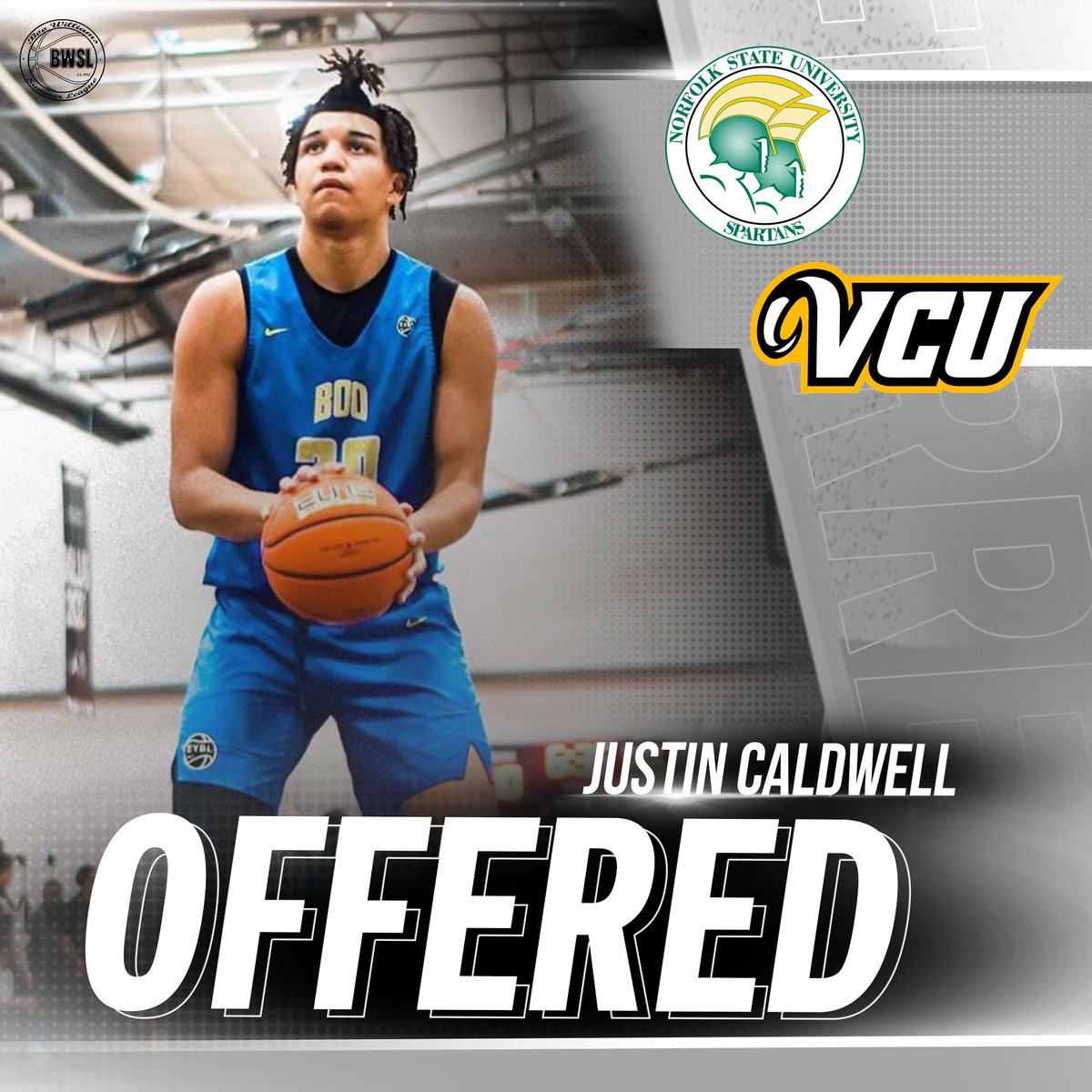 BooWilliamsAAU's tweet photo. 2026 Justin Caldwell receives offers from Norfolk State University and VCU today.
🗣️BwslBasketball #bwslmade #EYBL2023 #nike #nikebasketball #provenground #bringyourgame https://t.co/bB2tnG2BaX