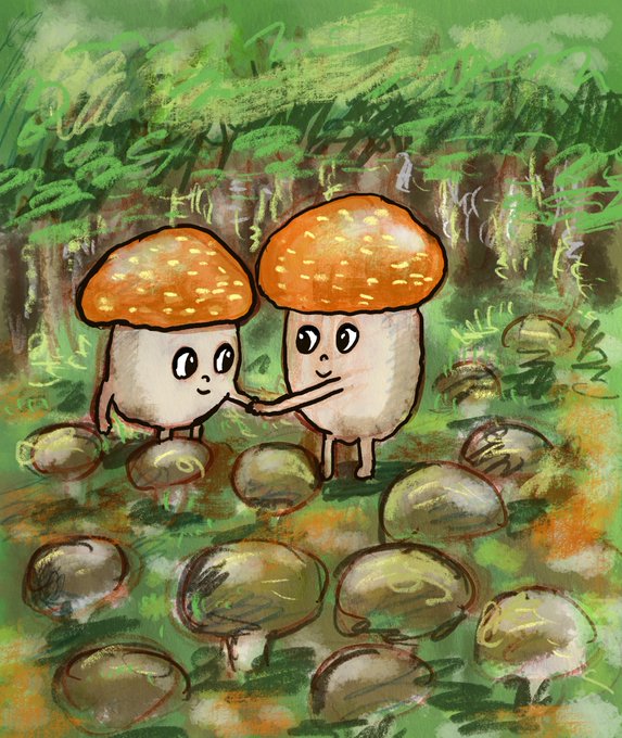 クロッキー帳に描いたラフをiPadで写真にとって、その上に直接プロクリエイトで描いた。ラフの質感も若干残るようにしてみた。 