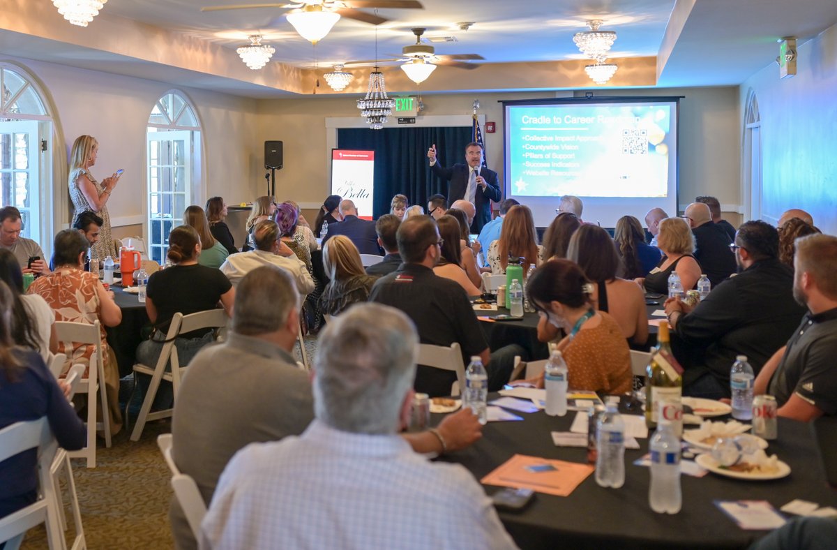 <a href="/SBCo_Supt_Ted/">Ted Alejandre</a> met with the <a href="/UplandChamber/">Upland Chamber</a> this afternoon and provided essential updates on the current state of education in #SanBernardinoCounty! Outstanding to see so much support for our K-12 students! #education