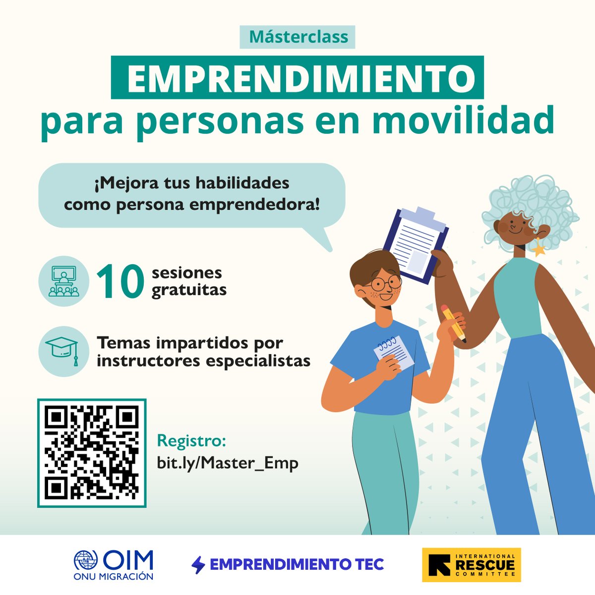 OIM_Mexico's tweet photo. 💻 Del 1 al 31 de agosto realizaremos 10 sesiones en línea donde brindaremos herramientas de empoderamiento a personas #migrantes que desarrollan algún emprendimiento en #México.

¡Es gratis! Regístrate ahora 👉🏻 https://t.co/pgYBEybYtQ. https://t.co/bSu5DO3425