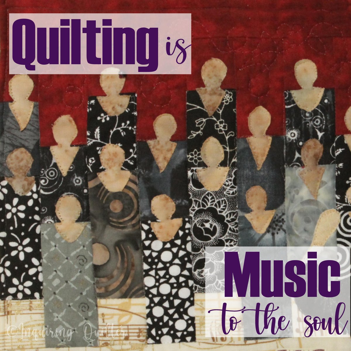 Creating quilts fills my life with joy--it's my soul music!

#inquiringquilter #quiltingismytherapy #quiltingismybliss #quotestoliveby #quoteoftheday #quotes #quotesaboutlife #behappyandsmile #findyourjoy #quiltquotes