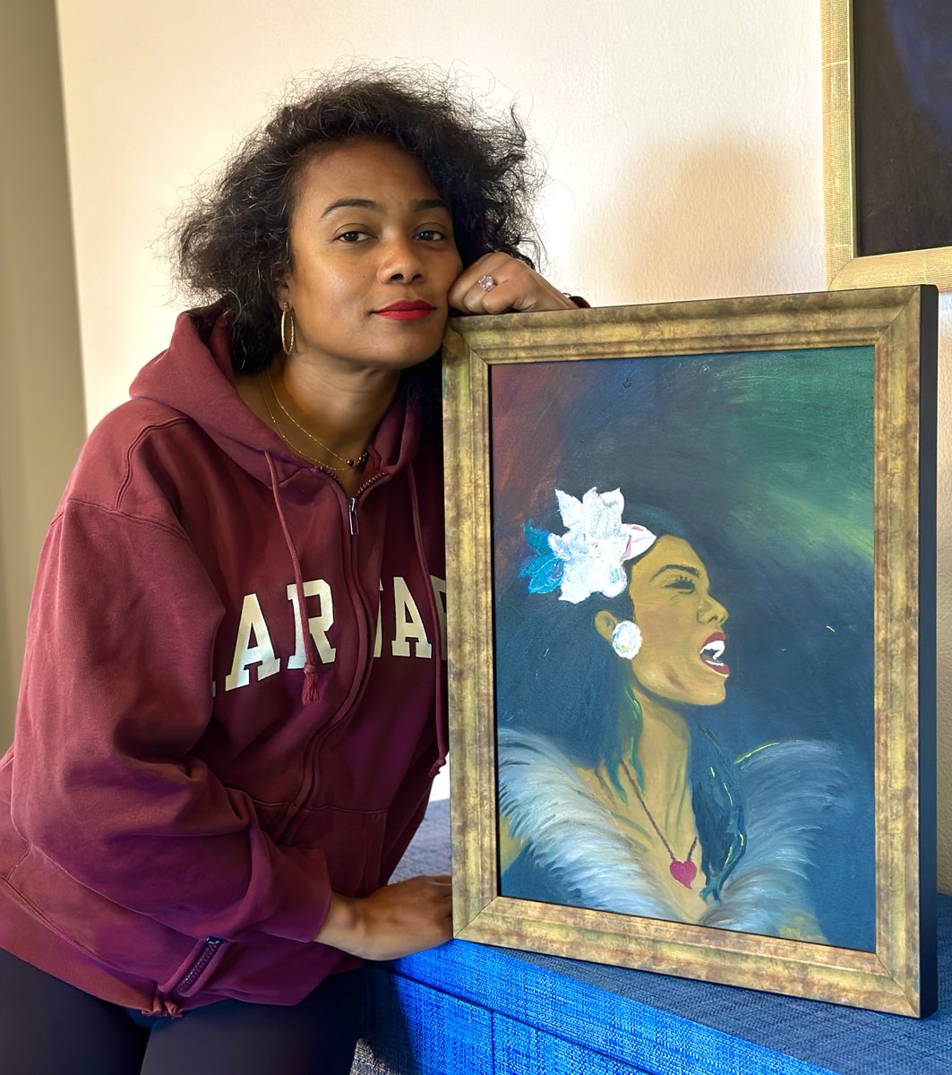 Right after college, I was going through a really dark time, so I got some paint, spent days on this self-portrait, and it really helped me to get through. 

I'm sharing a part of my story to encourage you to share what helps you through. #NationalMinorityMentalHealthMonth