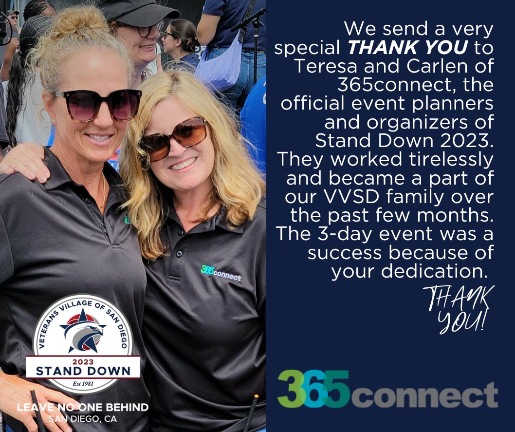 Thank you, <a href="/365connectsd/">365 Connect, Events with Purpose</a>!!
365-connect.org